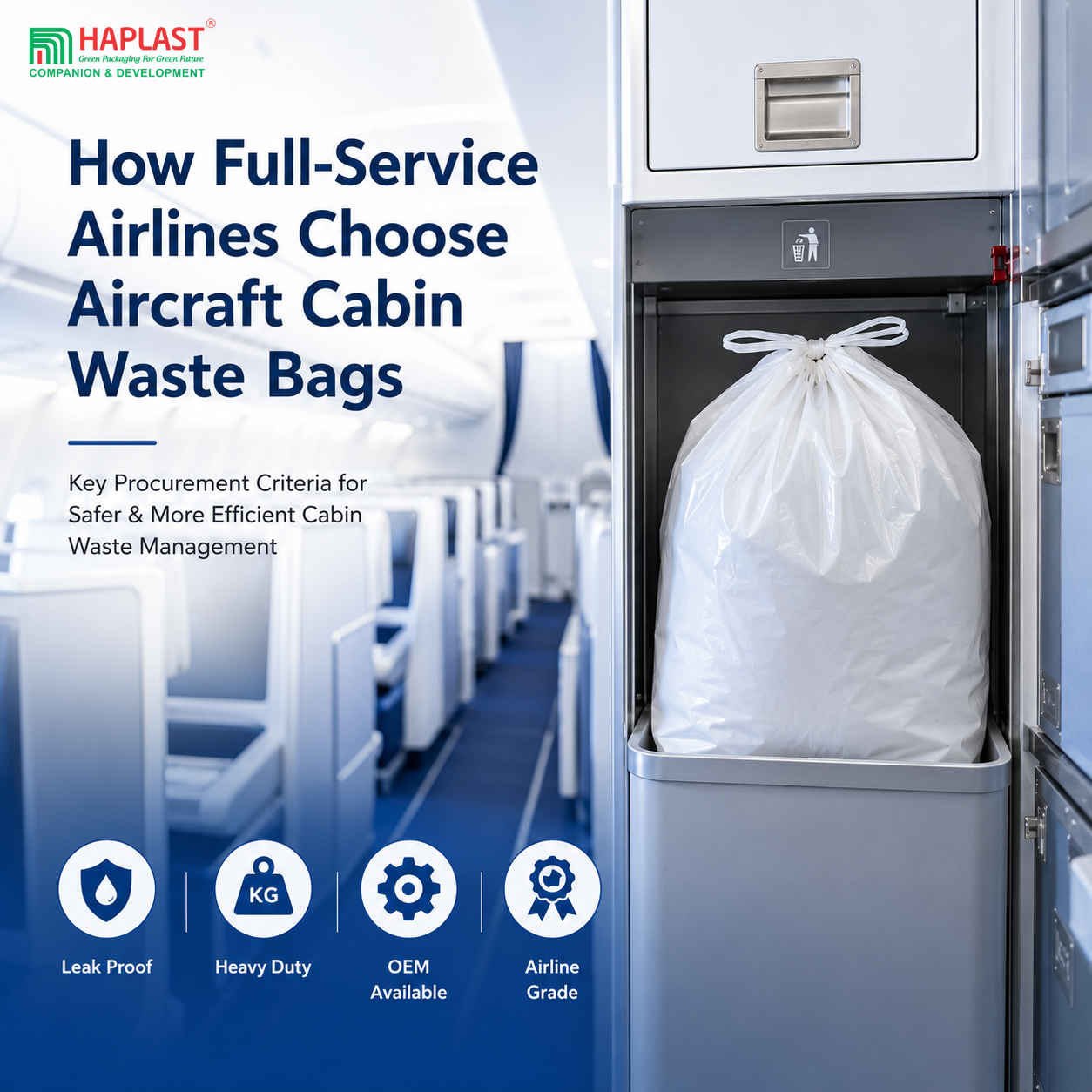 How Full-Service Airlines Choose Aircraft Cabin Waste Bags? - HAPLAST GROUP